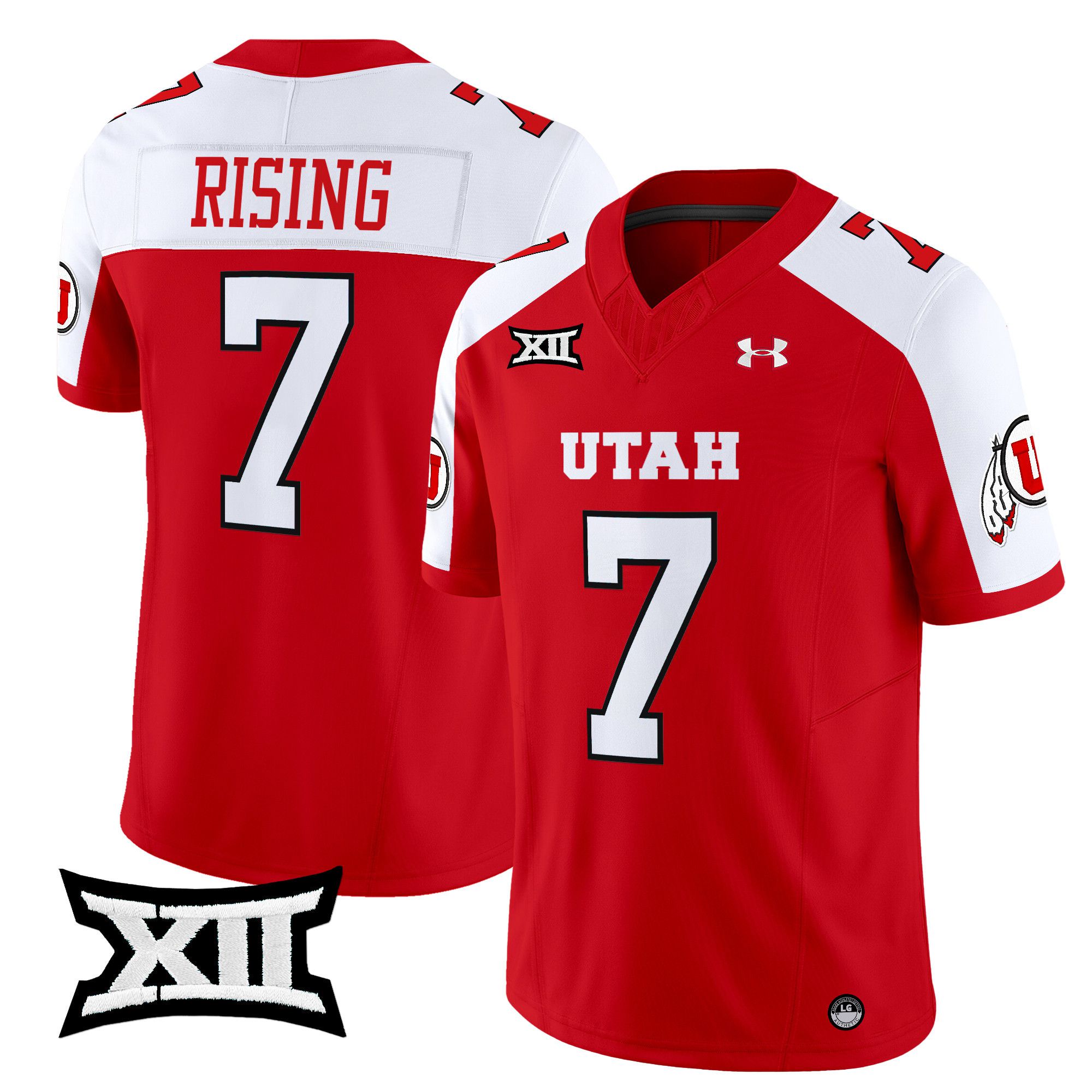 Men Utah Utes #7 Rising Red 2024 Vapor Limited NCAA Jersey style 1